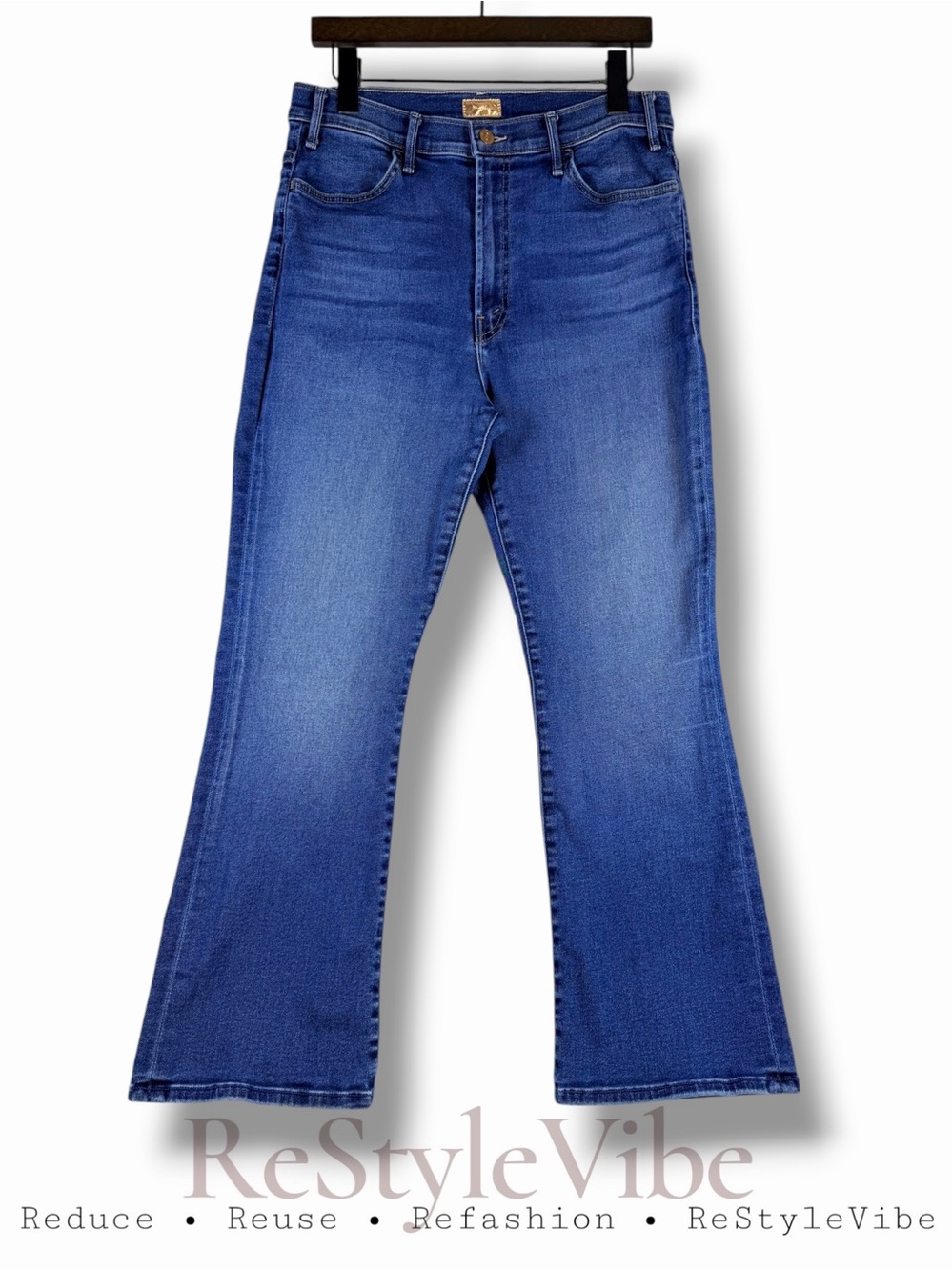 MOTHER Women’s Size 31 Denim Jeans The Hustler Ankle Fit Stretch Taking Chances